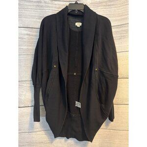 Aritizia Wilfred Black Cardigan With Pockets Ribbed Collar and Studs Size M